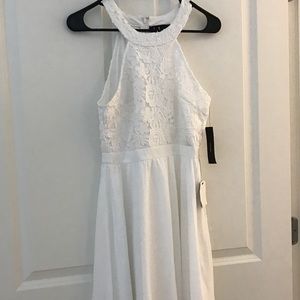 Lulus white lace skater dress